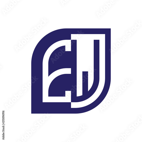 EW initial letter emblem logo negative space