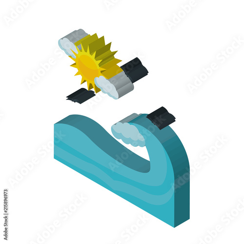 Sea isometric right top view 3D icon photo