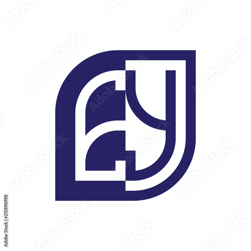 EY initial letter emblem logo negative space