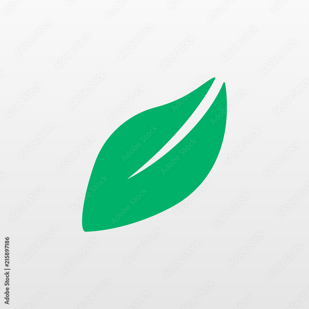 Green Eco Leaf icon isolated on background. Modern Green Eco Leaf icon isolated on background. Modern