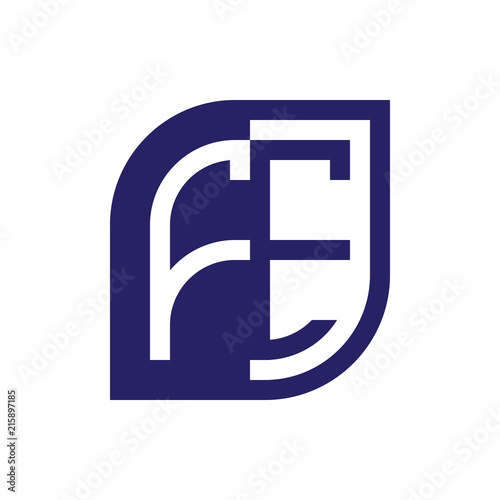 FE initial letter emblem logo negative space