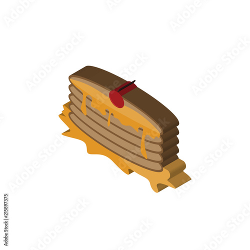 pancake isometric right top view 3D icon