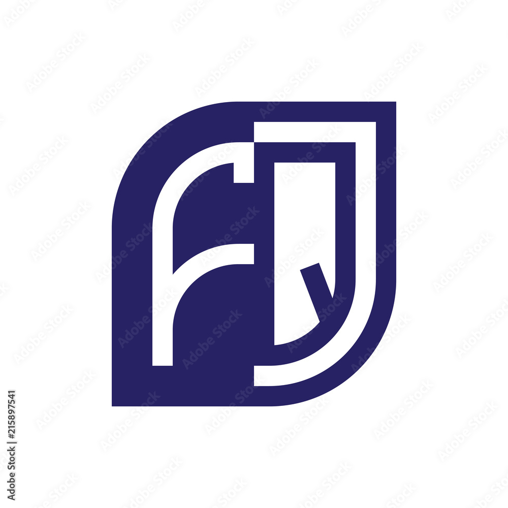 FQ initial letter emblem logo negative space FQ initial letter emblem logo negative space