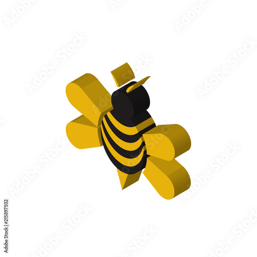 honey bee isometric right top view 3D icon