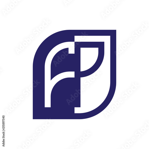FP initial letter emblem logo negative space