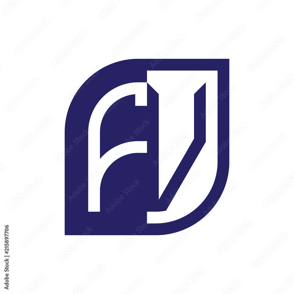 FV initial letter emblem logo negative space FV initial letter emblem logo negative space
