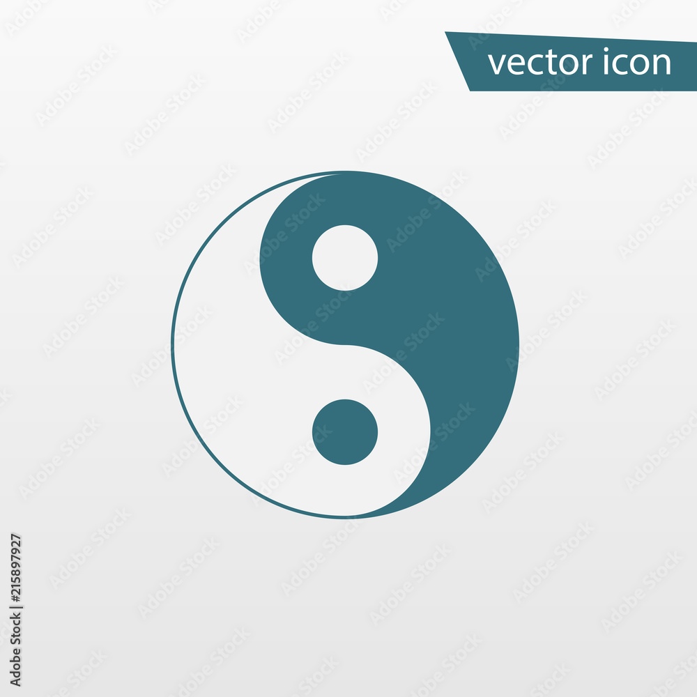 Blue Yin Yang icon isolated on background. Modern flat pictogram, business, marketing, internet conc Blue Yin Yang icon isolated on background. Modern flat pictogram, business, marketing, internet conc