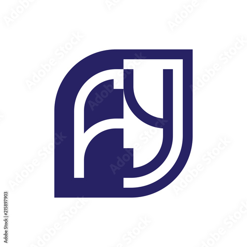 FY initial letter emblem logo negative space