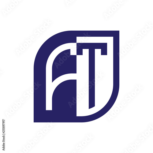 FT initial letter emblem logo negative space