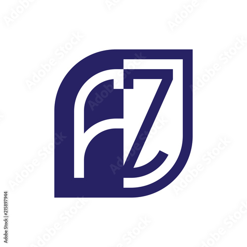FZ initial letter emblem logo negative space