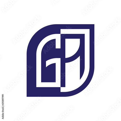 GA initial letter emblem logo negative space