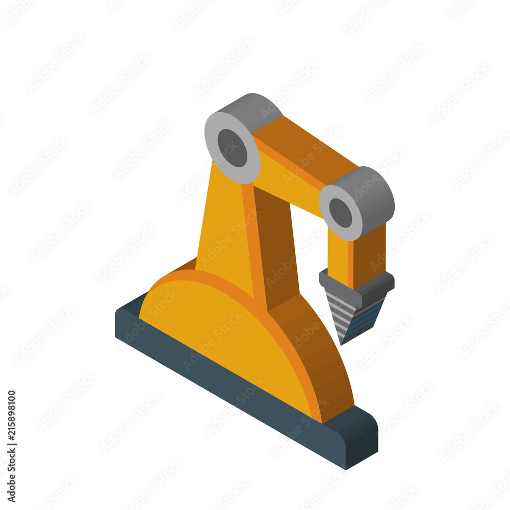 Robot arm isometric right top view 3D icon Robot arm isometric right top view 3D icon
