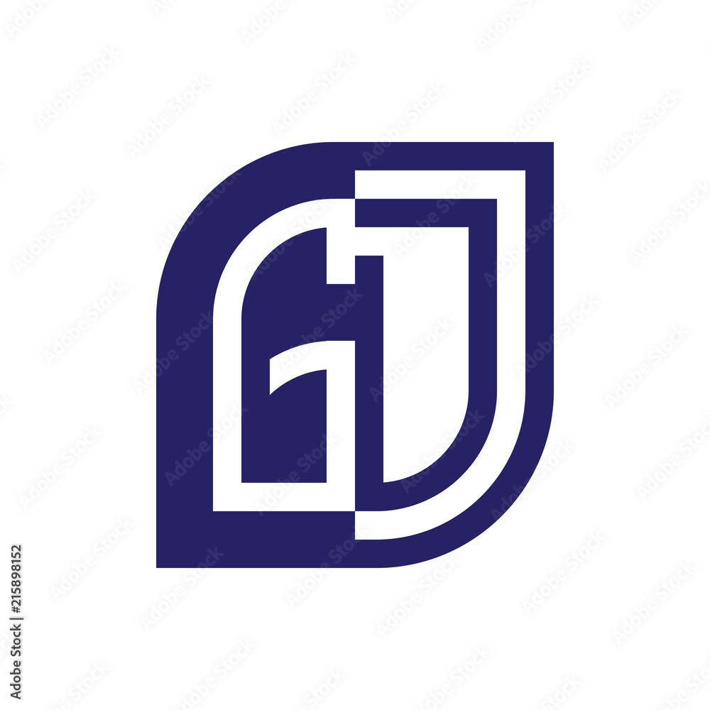 GD initial letter emblem logo negative space GD initial letter emblem logo negative space