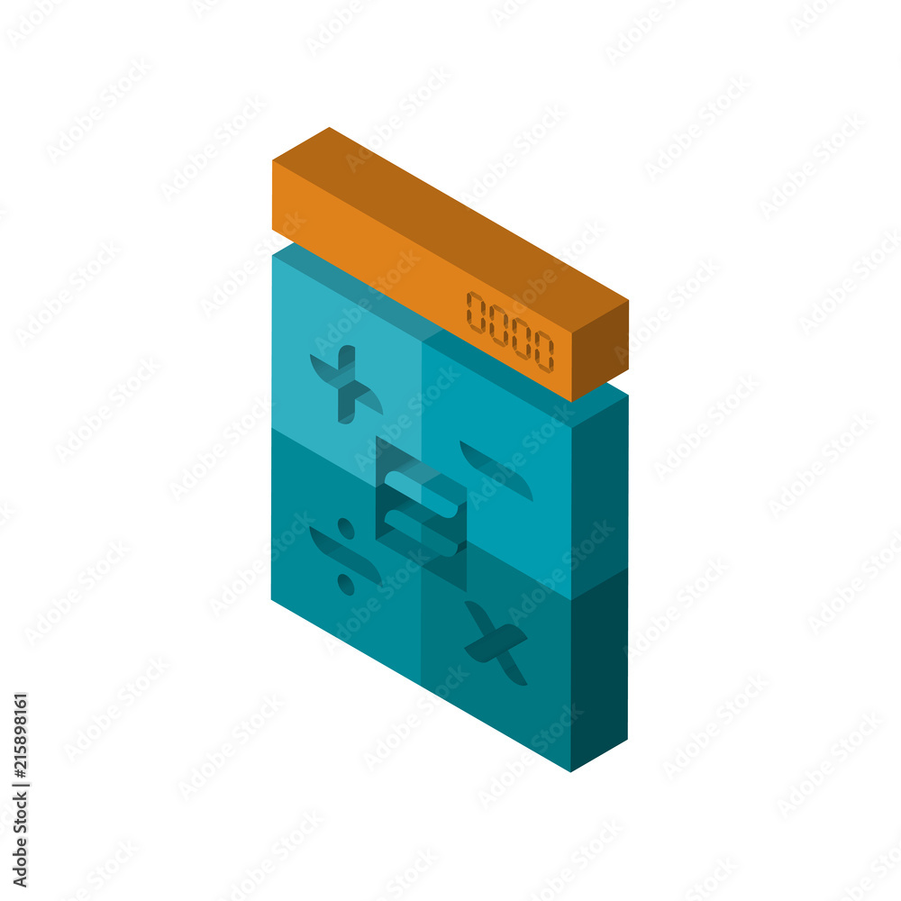 calculator isometric right top view 3D icon calculator isometric right top view 3D icon