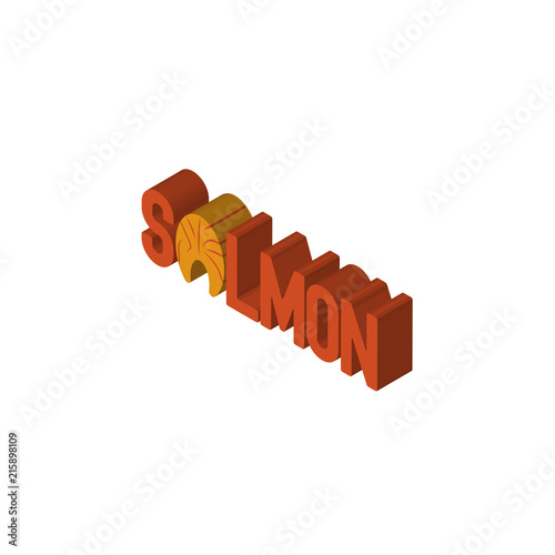 salmon isometric right top view 3D icon