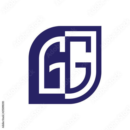 GG initial letter emblem logo negative space