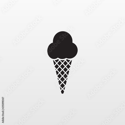 Ice cream cone icon isolated. Modern sweet vanilla desert sign. Trendy vector chocolate cram symbol 
