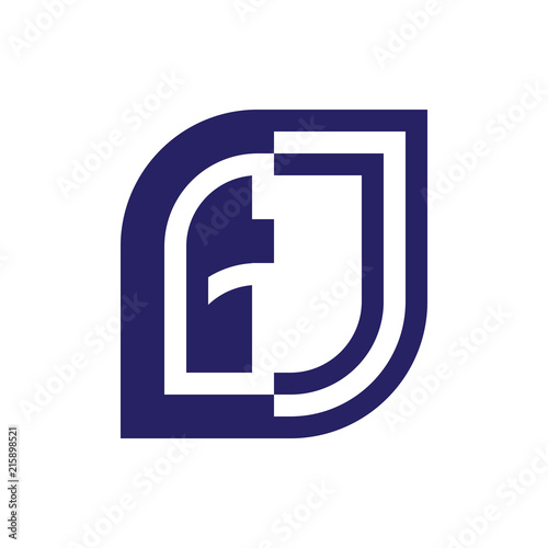 GJ initial letter emblem logo negative space