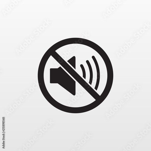 Silent mode icon isolated. Not sound vector, quiet sign. Modern simple flat sign. Business, internet