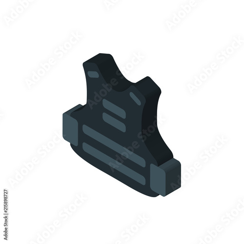 body armor isometric right top view 3D icon