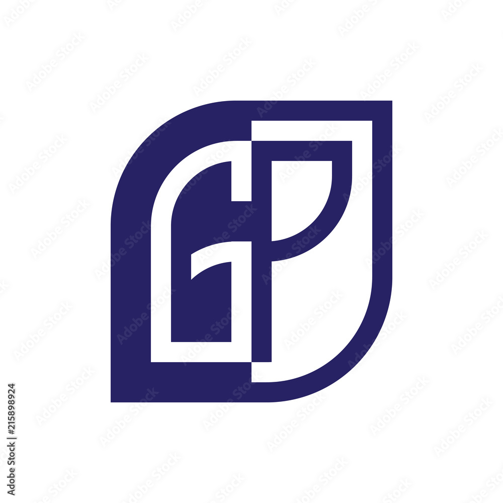 GP initial letter emblem logo negative space GP initial letter emblem logo negative space