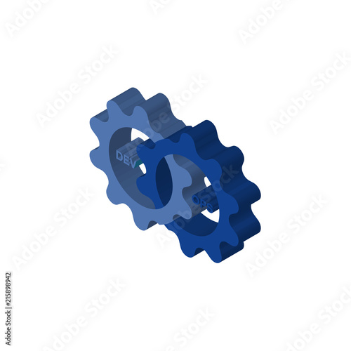 devops isometric right top view 3D icon
