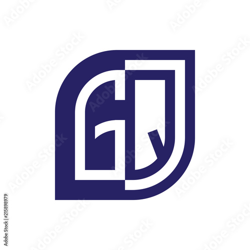 GQ initial letter emblem logo negative space