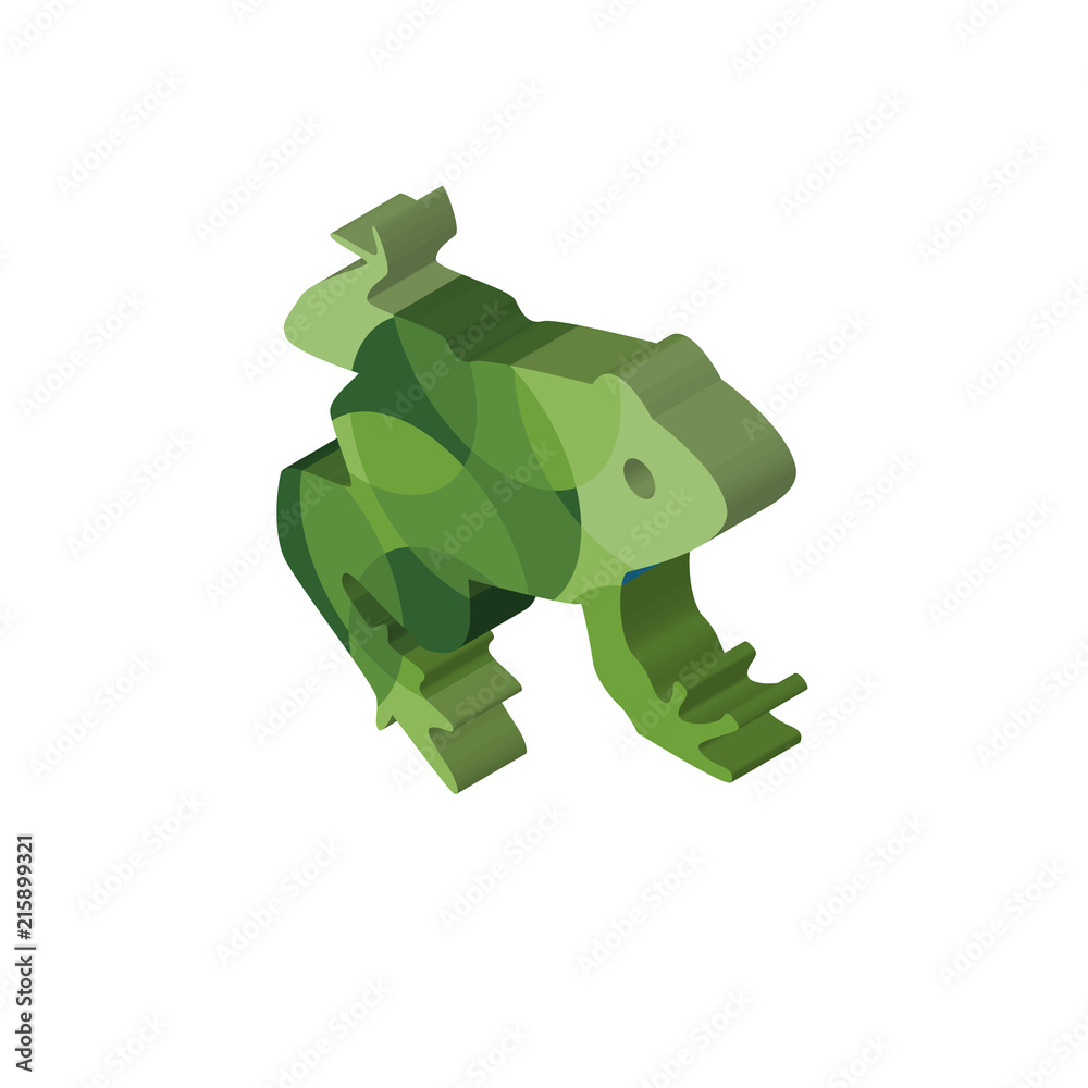 Fototapeta premium big frog isometric right top view 3D icon