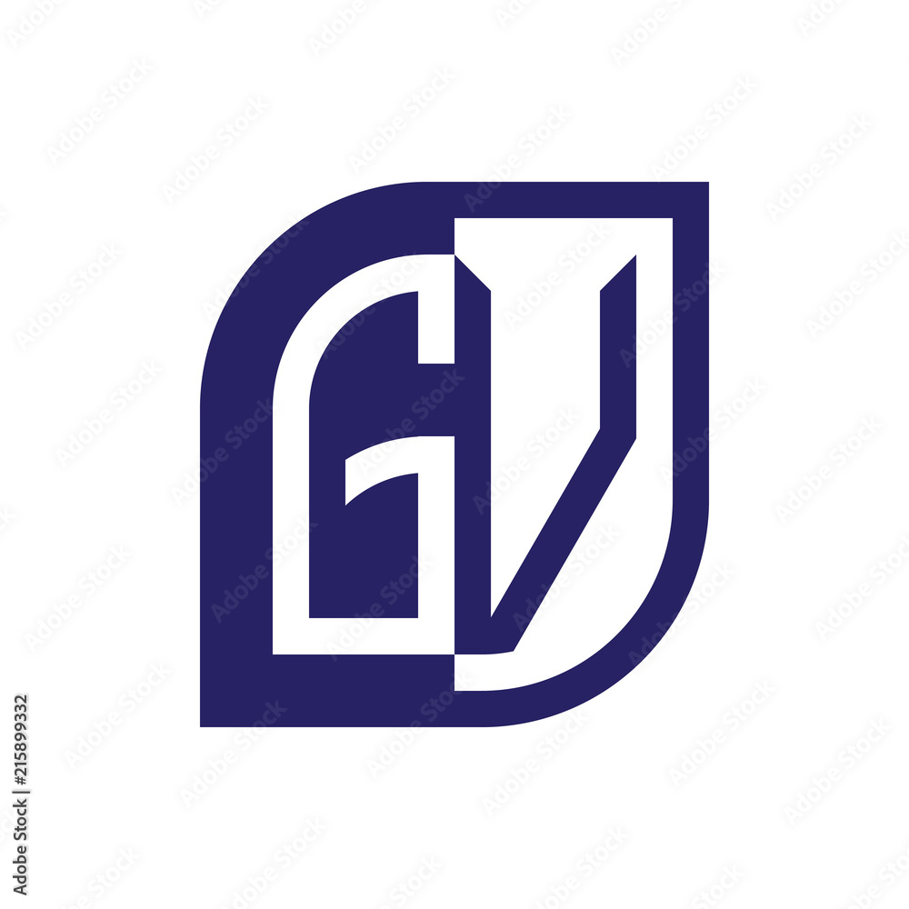 GV initial letter emblem logo negative space GV initial letter emblem logo negative space