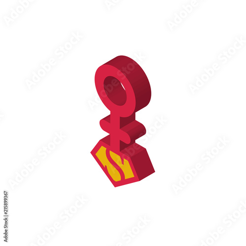 superwoman isometric right top view 3D icon