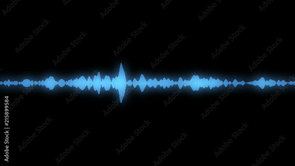 Blue colored modern audio vu meter spectrum waveform - loop