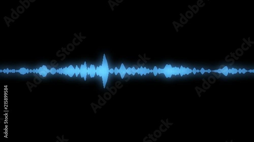 Blue colored modern audio vu meter spectrum waveform - loop photo