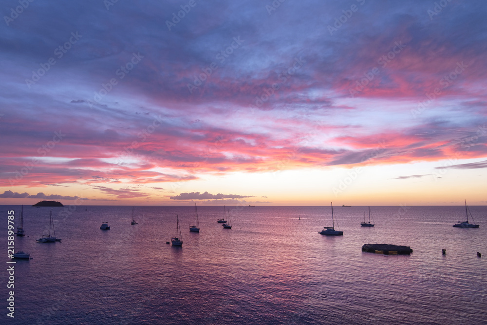 Les Trois-Ilets, Martinique, FWI - Sunset in Anse Mitan Les Trois-Ilets, Martinique, FWI - Sunset in Anse Mitan
