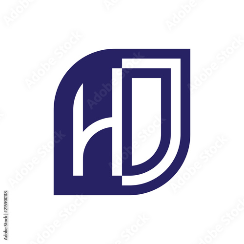 HO initial letter emblem logo negative space