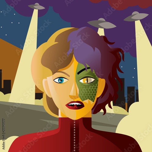 woman with reptile skin
