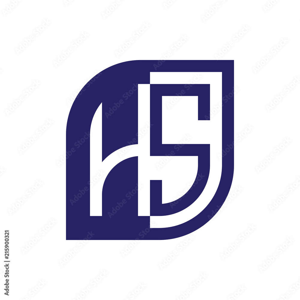 HS initial letter emblem logo negative space HS initial letter emblem logo negative space