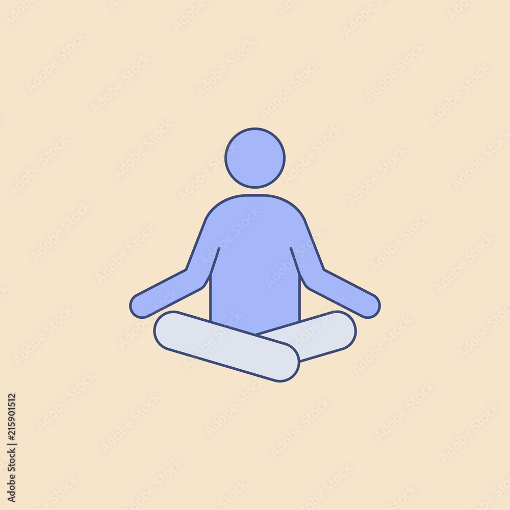 meditation field outline icon. Element of outdoor recreation icon for mobile concept and web apps. Field outline meditation icon can be used for web and mobile