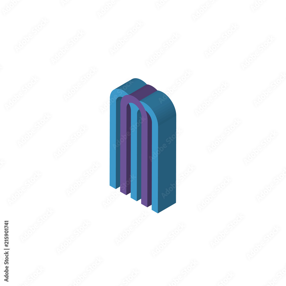 AM or MA isometric right top view 3D icon AM or MA isometric right top view 3D icon