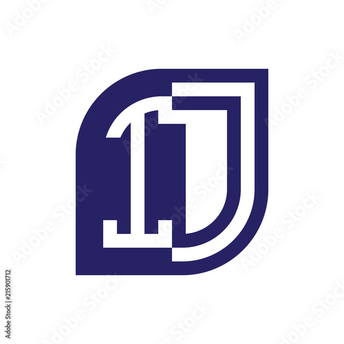 ID initial letter emblem logo negative space