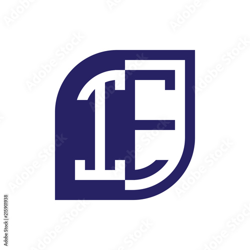 IE initial letter emblem logo negative space
