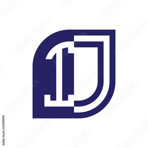 IJ initial letter emblem logo negative space