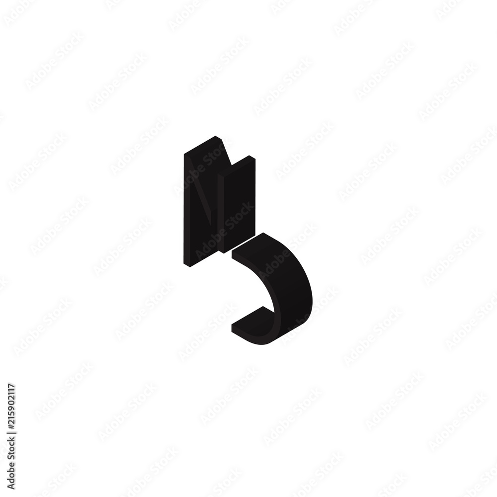 BN,NB isometric right top view 3D icon BN,NB isometric right top view 3D icon