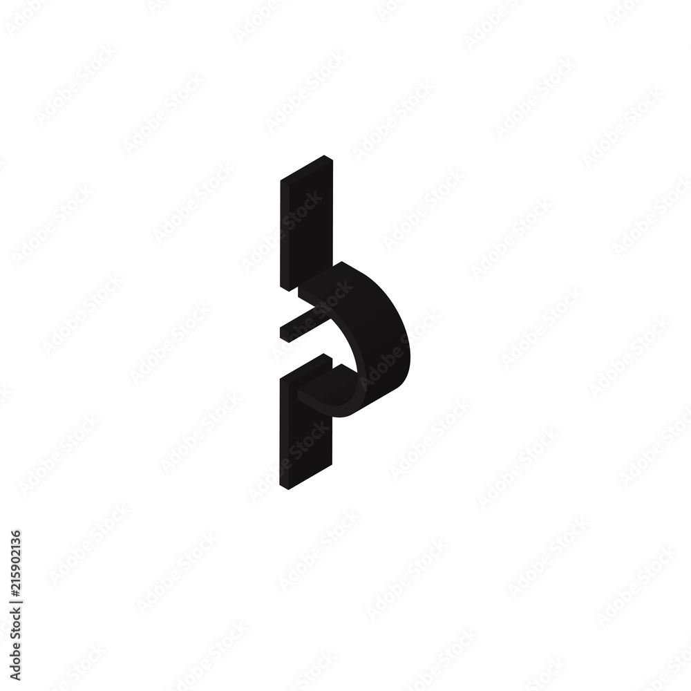 BP,PB isometric right top view 3D icon BP,PB isometric right top view 3D icon