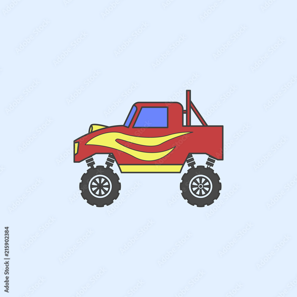 bigfoot car field outline icon. Element of monster trucks show icon for mobile concept and web apps. Field outline bigfoot car icon can be used for web and mobile