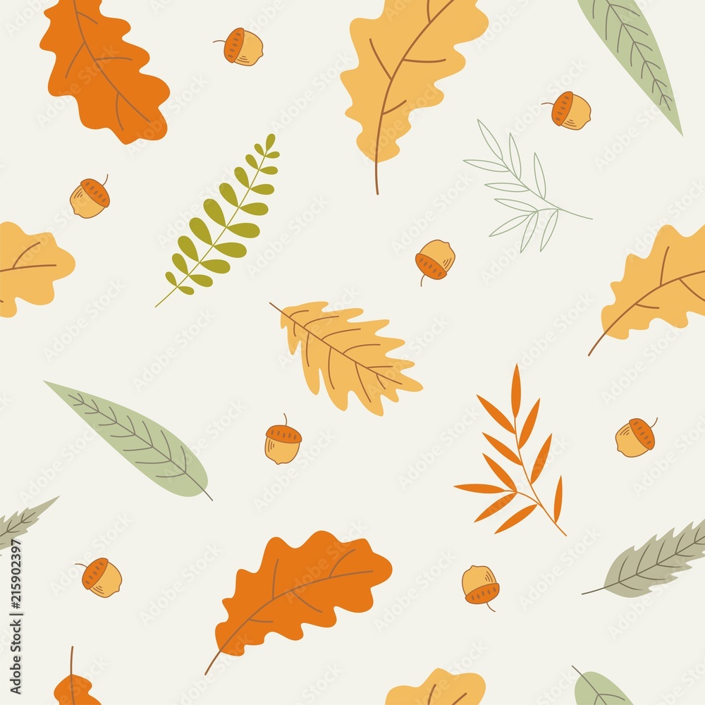 Obraz premium Seamless pattern of Hello Autumn