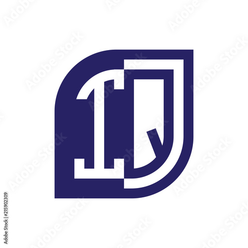 IQ initial letter emblem logo negative space