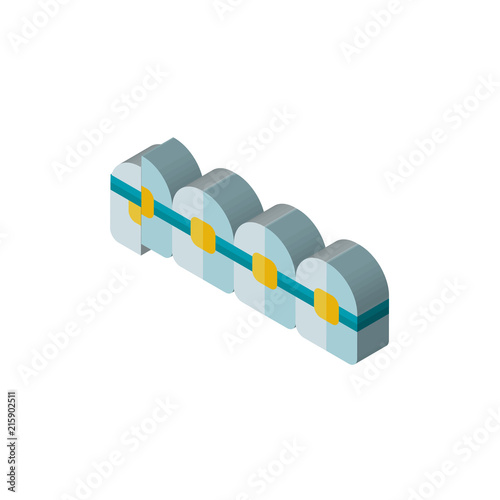 Braces isometric right top view 3D icon