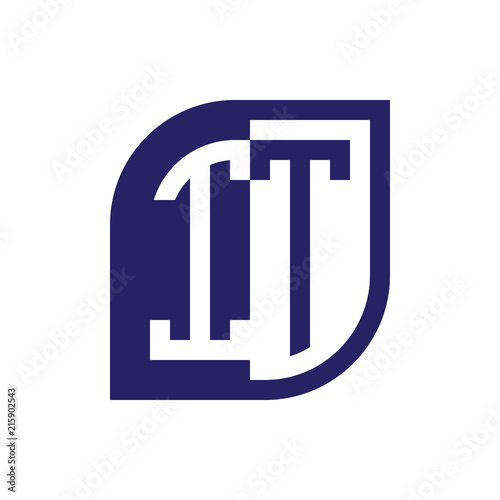 IT initial letter emblem logo negative space