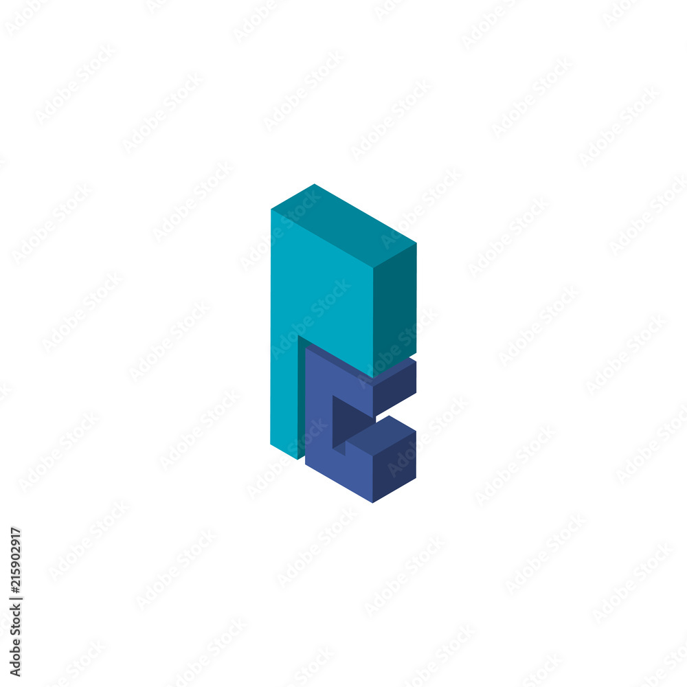 PG or GP isometric right top view 3D icon PG or GP isometric right top view 3D icon