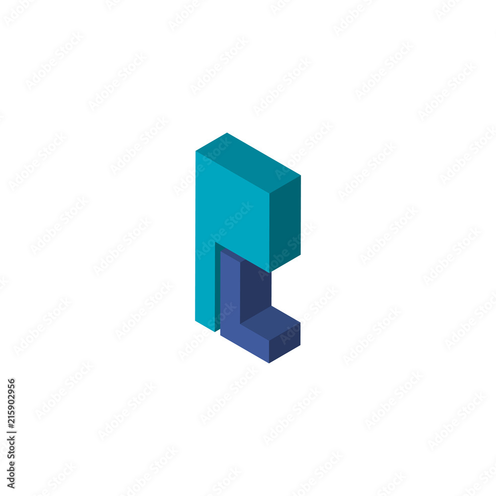 PL or LP isometric right top view 3D icon PL or LP isometric right top view 3D icon